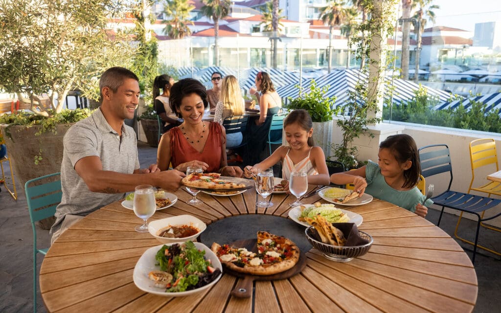Family enjoying dinner at ENO