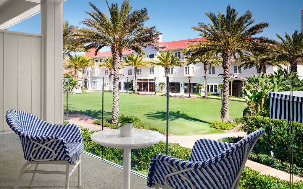 Resort view guest room balcony in The Cabanas