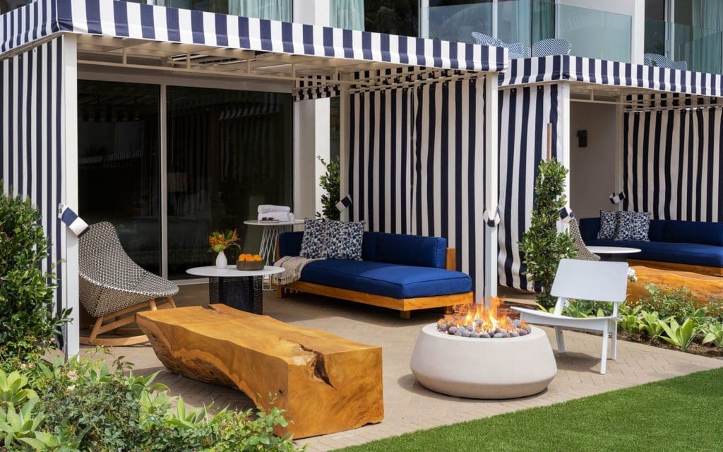 the views terrace with fire pit