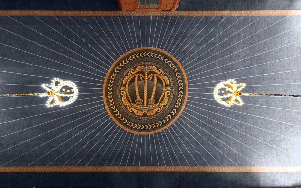 Crown Room aerial of carpeting